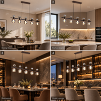 Lustre linéaire moderne noir nacré pour salle à manger, îlot de cuisine, restaurant, hôtel, salon, luminaire suspendu au plafond