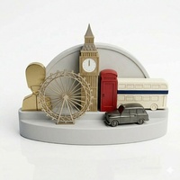 Aimant de réfrigérateur en résine 3D, sculpture artistique peinte à la main, souvenir de la Tour et du Big Ben de Londres, décoration personnalisée pour la maison, tourisme urbain