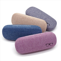 Étui rigide avec logo personnalisé pour lunettes de soleil avec couvercle en lin écologique, boîte de rangement pour lunettes à la mode, prix de gros