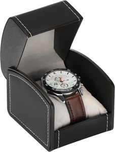 Boîte cadeau de luxe <span class=keywords><strong>en</strong></span> <span class=keywords><strong>cuir</strong></span> pour <span class=keywords><strong>montre</strong></span> simple, étui portable <span class=keywords><strong>à</strong></span> fente unique pour <span class=keywords><strong>montre</strong></span>-bracelet, boîte de rangement et de présentation avec coussin - Product Image 3