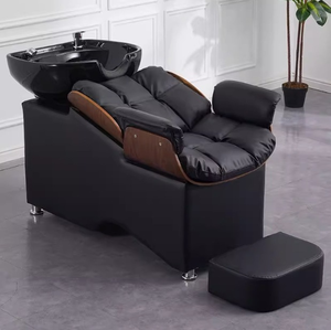 Unidad de Lavacabezas Moderna Z para Salón de Belleza con Fregadero de Cerámica Inclinable y Asiento Ajustable para Lavado de Cabello - Product Image 3