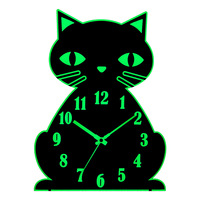2022 Relojes de Pared luminosos inusuales Hello Cat Reloj de madera Sala de estar Cocina Hogar Reloj de mesa electrónico Reloj Pared wanduhr