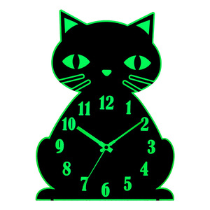 2022 bất thường sáng đồng hồ treo tường Hello mèo gỗ xem phòng khách nhà bếp nhà điện tử bảng đồng hồ reloj pared wanduhr - Product Image 2