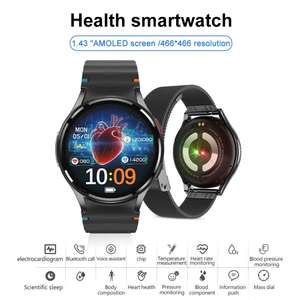 Montre connectée ECG à vente chaude, surveillance de la santé, suivi de la forme physique, étanche IP68, Reloj Inteligente pour unisexe, personnes âgées - Product Image 3