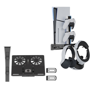 Nuevo soporte de refrigeración multifuncional montado en la pared con 2 estaciones de carga de controlador <span class=keywords><strong>PS5</strong></span> para consola de juegos <span class=keywords><strong>PS5</strong></span> Slim/<span class=keywords><strong>PS5</strong></span> - Product Image 3