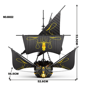 Juego de bloques de construcción de barco pirata, microladrillos de plástico Unisex <span class=keywords><strong>para</strong></span> niños, Kit de modelo de exhibición de velero de perlas negras - Product Image 2