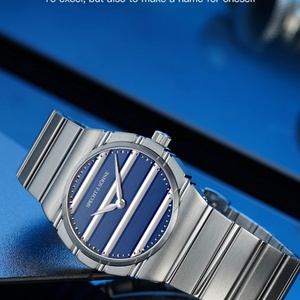 Reloj de cuarzo ultrafino para hombre, cristal de zafiro con revestimiento de oro PVD, acero inoxidable de 37 mm, resistente al agua hasta 50 m - Product Image 4
