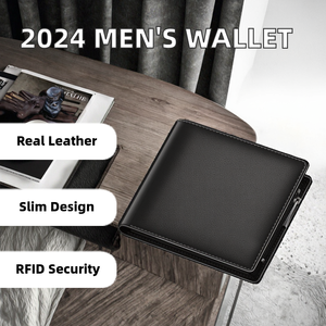 2026 Men's Minimalist Thin Leather Short <b>Wallet</b> Top Layer Cowhide - Product Image 2