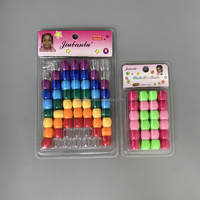 Perles décoratives en plastique à gros trous pour dreadlocks, motifs colorés, pour accessoires capillaires DIY, vente en gros