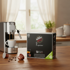 Cápsulas de Café Compostables Vergnano E'spresso Intenso, Paquete de 50 Unidades, Mini Tazas Desechables en Papel, Metal, Plástico y Cerámica, 0.17/Cápsula - Product Image 3