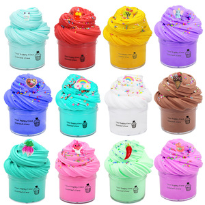 Vente flash : Ensemble de <span class=keywords><strong>slime</strong></span> au beurre personnalisé, <span class=keywords><strong>slime</strong></span> moelleux aux fruits non collant avec des bonbons au beurre, citron, pastèque, requin, <span class=keywords><strong>licorne</strong></span>, gâteau - Product Image 2