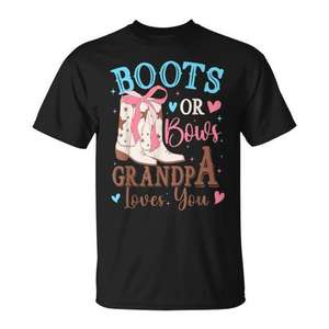 Camiseta para revelación de género con diseño de abuelo que te ama, de Boots Or Bows - Product Image 1