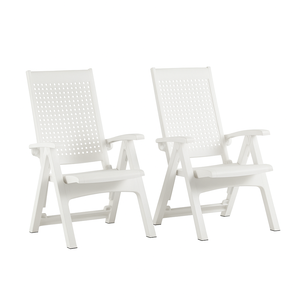 Poltrona Reclinabile in Metallo (Confezione da 2) Design Contemporaneo e Resistente, Sedia Ergonomica Multi-posizione per Giardino, Spiaggia e Esterni - Product Image 1