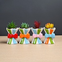 Nouveau petit pot à succulentes en céramique nordique, mini pot à fleurs créatif en céramique en forme d'arc