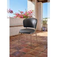 Chaise de salle à manger de luxe en cuir PU blanc avec quincaillerie en acier inoxydable pour mariage, événement, salon, maison