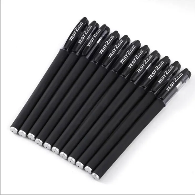 Vente chaude 0.5mm stylo gel de carbone givré fournitures de bureau étudiant stylo gel noir promotionnel avec logo personnalisé