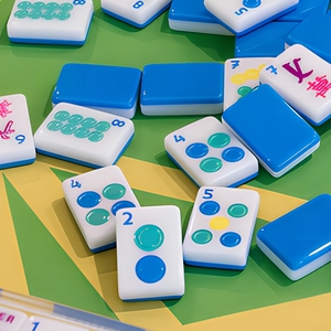 Jeu de <span class=keywords><strong>Mahjong</strong></span> Américain Personnalisé, Édition Unique, Bleu Éclatant, 160 Tuiles Acryliques Peintes à la Main, Cadeau de Luxe - Product Image 6