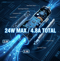 Cargador de Coche USB Dual de 4.8A del Fabricante, Venta al por Mayor sin Intermediarios, Carga de 24W a Bajo Precio para Importadores Globales