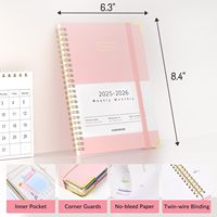 Agenda 2026 (juillet-juin) : Planificateur hebdomadaire et mensuel à couverture rigide avec onglets, carnet de notes et organisateur pour étudiants