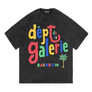 T-shirt en coton 100% de qualité supérieure pour homme, logo personnalisé, été, lavage à l'acide, vintage, unisexe, streetwear, motif croisé, surdimensionné - Product Image 5