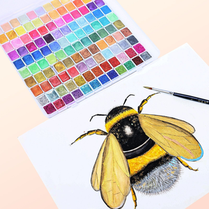 Set di pigmenti ad acquerello perlescente in tinta unita ad acquerello, oro in polvere avvolto in un fiore di pittura artistica - Product Image 2