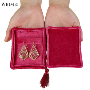 Custom Velvet Set Box Jewelry Box Necklace <b>Ring</b> <b>Couple</b> <b>Ring</b> Luxury Tassel Jewelry Packaging Large Earring Box - Product Image 1