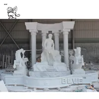 Fonte de mármore, fonte italiana famosa ao ar livre grande pedra escultura masculina nude