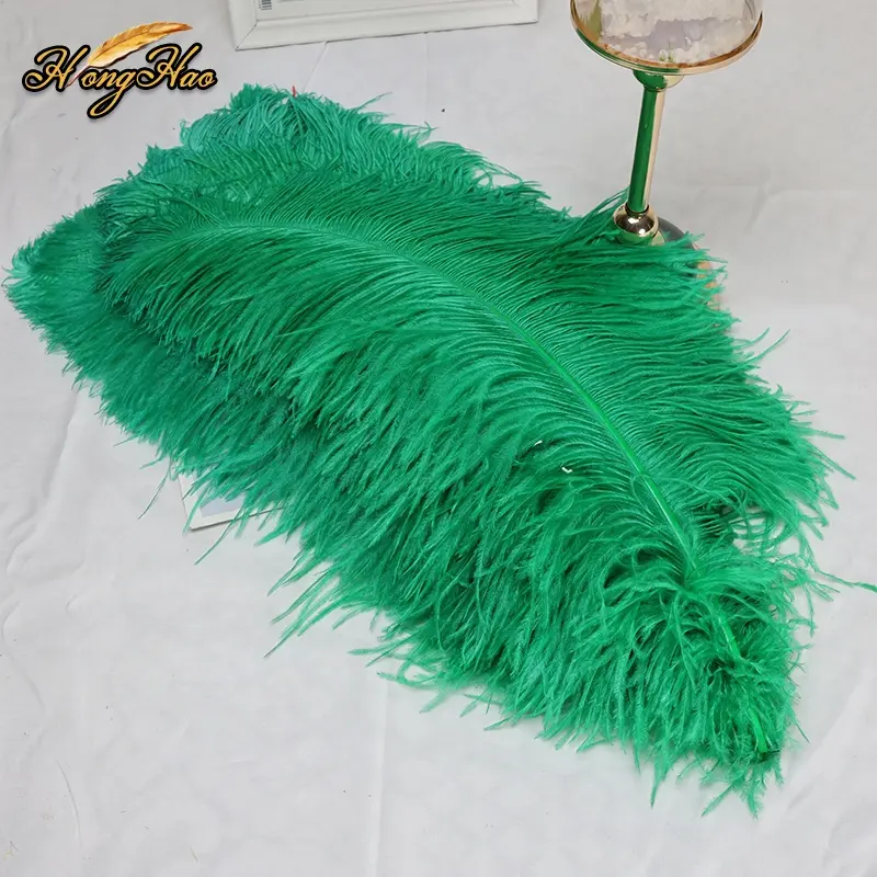 Plumas de avestruz teñidas de hierba verde de 15-80cm, DIY Natural penacho para manualidades, decoración del hogar, jarrón de mesa, decoración navideña para bodas