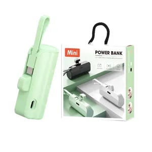 Power Bank ponsel 2024, power bank portabel pengisi daya LED PowerBank saku pengisi daya ponsel 2600mah