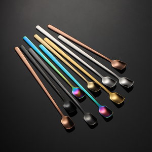 <span class=keywords><strong>Cucchiaino</strong></span> di caffè in acciaio inossidabile 304 per uso alimentare con manico <span class=keywords><strong>lungo</strong></span> cucchiaio quadrato per mescolare il tè - Product Image 3