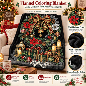Custom Pattern Christmas DIY Coloring Throw Blanket Double Layer <b>Flannel</b> Fleece Home Decor Winter Family Activity Kids Gift - Product Image 6