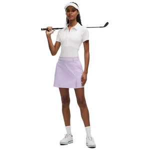 Jupe de golf trapèze lavande pour femme avec fente latérale, taille normale, respirante, en tissu tissé, mini-jupe pour tenue de sport décontractée - Product Image 1