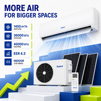 Climatiseur solaire 36000 BTU 3HP hybride DC Inverter Split AC, refroidissement et chauffage, 80-380V AC 110-240V, SANYO Twin Rotary R410A