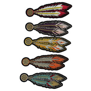 Low MOQ Feder gestickte Abzeichen Aufbügeln Patches Mehrfarbige Patches DIY Kleidung Jacken Baseball Caps Taschen Jeans IPads - Product Image 2