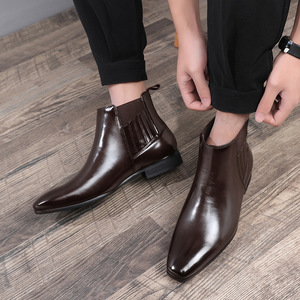 Botines <span class=keywords><strong>Chelsea</strong></span> Personalizados de Alta Calidad en Cuero PU para <span class=keywords><strong>Hombre</strong></span>, Botas de Invierno sin Cordones para Vestir, Bodas, Fiestas y Oficina - Product Image 5