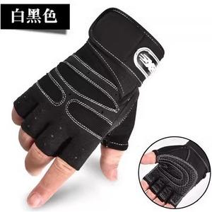 Gants de fitness Xc à demi-doigts pour musculation, entraînement en salle de sport, unisexe, en cuir synthétique, avec support de poignet, noir et blanc, logo - Product Image 5