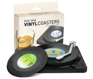 ชุดจานรองแก้วไวนิลสไตล์เรโทร 6 ชิ้น ของขวัญสำหรับคนรักดนตรี เหมาะสำหรับงานขึ้นบ้านใหม่ งานแต่งงาน หรือของขวัญแต่งงาน - Product Image 1