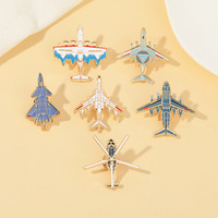 Épinglette de haute qualité en forme d'hélicoptère et d'avion, plaquée or, avec émail souple personnalisé, motif avion élégant