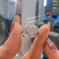 Bague élégante pour femme, bague de fiançailles, bague de confession, bijoux, bague délicate en moissanite et diamant