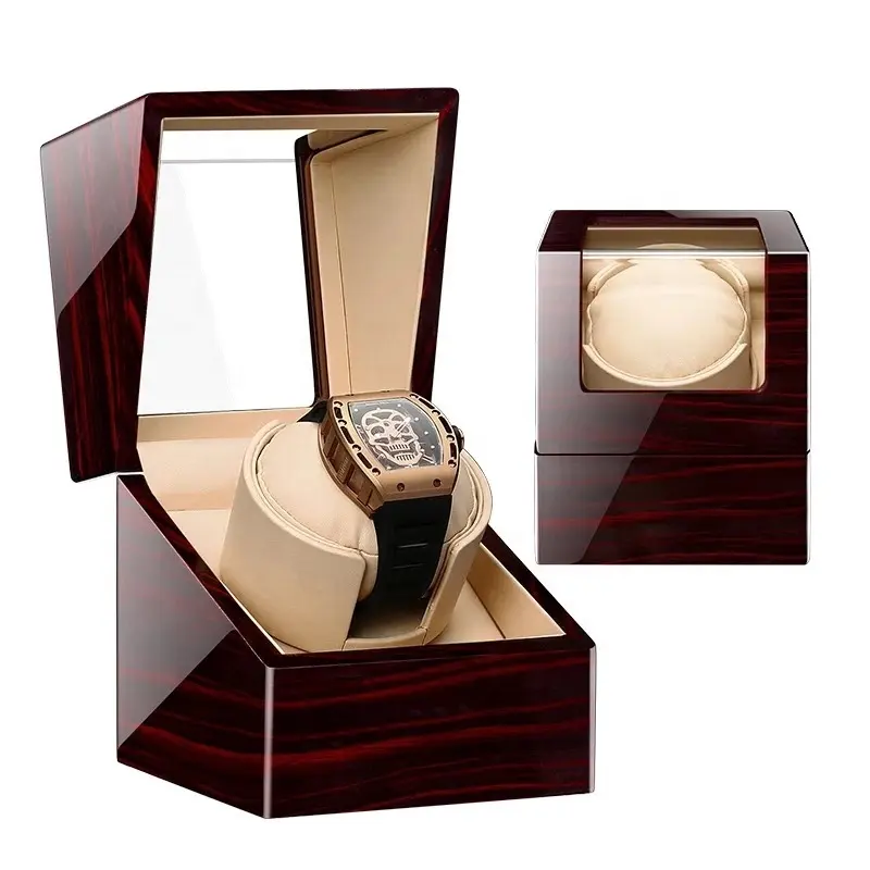 1+0 watch shaker Mabuchi motor wooden safe box china vollmond custom automatic single travel watch winder