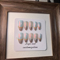 JOYPET-Ongles artificiels faits à la main, design personnalisé, à motif floral, couverture complète, ongles longs à presser pour femmes