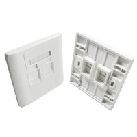 Plaque murale réseau modulaire de haute qualité 86x86mm, 1 à 4 ports Cat6/Cat6a RJ45 Ethernet, avec vis