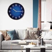 Jam Dinding Bundar Modern Mewah Senyap Biru Ruang Tamu Plastik Kuarsa Sederhana Nordik Kreatif Gradient Custom