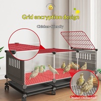 Cage à poulets chiffrée extra-large pour usage domestique et extérieur, anti-prédateurs (furets, cailles), avec bac à déjections intégré, cage d'élevage