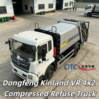 Véhicule compacteur de déchets Dongfeng Kinland VR 4x2 pour le transport vers les stations de traitement des déchets, transmission manuelle, haute efficacité de travail