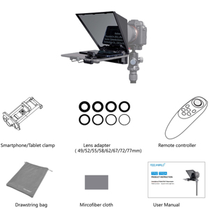 Feelworld 8-inchinch được xây dựng trong prompter máy tính màn hình kép Thiết bị phòng thu Caster teleprompter Màn hình autocue teleprompter - Product Image 6