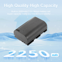 Batterie au lithium numérique intégrée 7.4v * 2250mah LP-E6H Pro avec USB C TYPE-C pour appareil photo Canon EOS R5 R6 R7 R5D 6D 7D ETC Stock