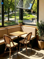 Conteneur maritime de 20 pieds, café préfabriqué à deux étages avec grande terrasse, design moderne pour usage commercial en parc, hôtel et immeuble de bureaux