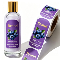 Étiquette personnalisée pour marque de soins de la peau OEM, en vinyle durable, avec feuille d'or rose, adhésive, imperméable, pour emballage cosmétique