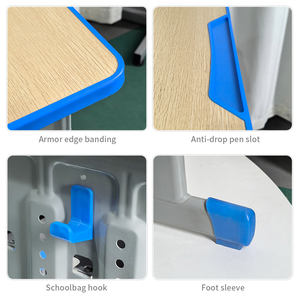 Preisgünstige Grundschul-Sets Verstellbarer Einzel-Schüler-Schreibtisch mit Stuhl und PP-Kante Schulmöbel Tisch und Stühle - Product Image 3